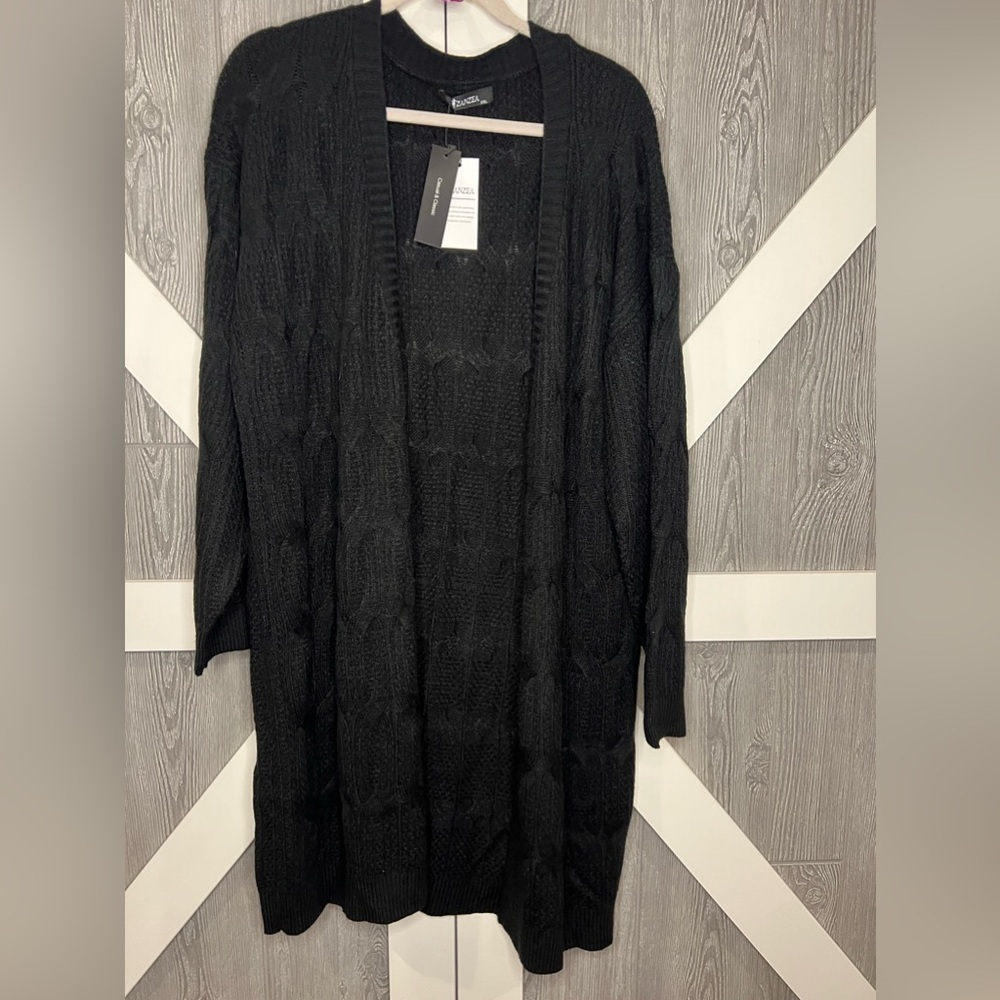 B13.11 NWT Zanzea Open Long Cardigan/Duster Black XXL - Picture 4 of 5